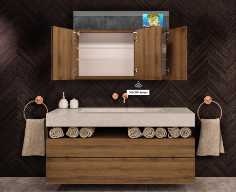 Smart Armadietto Da Bagno Con Specchio E Illuminazione LED - L02 Sarah 100 x 72cm #9