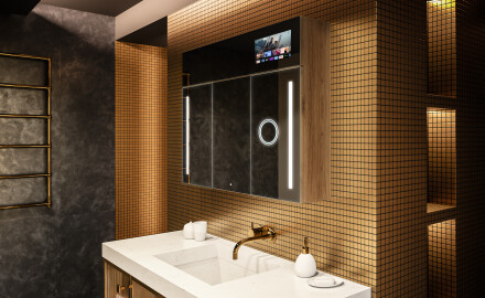 Smart Armadietto Da Bagno Con Specchio E Illuminazione LED - L02 Sarah 100 x 72cm
