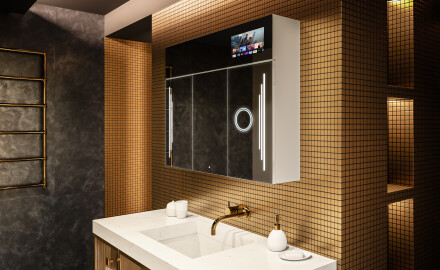 Smart Armadietto Da Bagno Con Specchio E Illuminazione LED - L27 Sarah 100 x 72cm