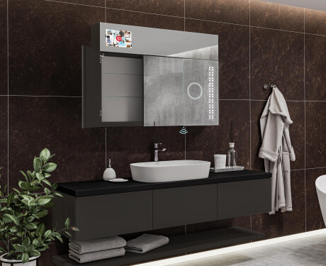 Smart Armadietto Da Bagno Con Specchio E Illuminazione LED - L55 Sarah 100 x 72cm #11