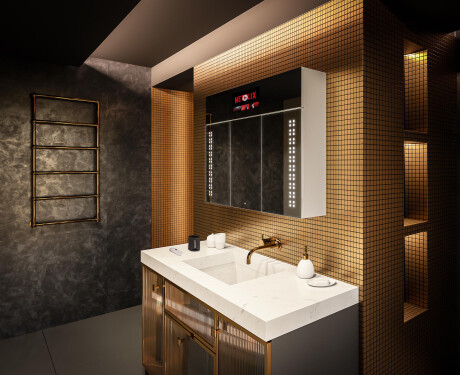 Smart Armadietto Da Bagno Con Specchio E Illuminazione LED - L55 Sarah 100 x 72cm #12