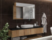 Mobile bagno sospeso con specchio LED L02 Emily 100 x 72 cm nel colore Rovere Antico #11
