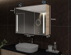 Mobile bagno sospeso con specchio LED L02 Emily 100 x 72 cm nel colore San Marino #10