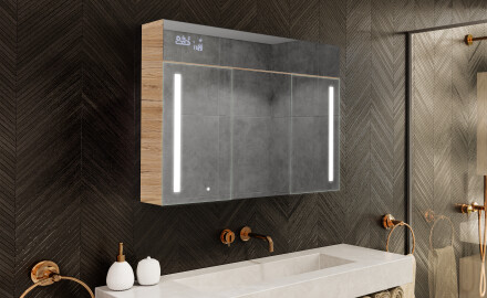 Mobile bagno sospeso con specchio LED L02 Emily 100 x 72 cm nel colore San Marino