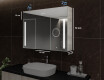 Mobile bagno sospeso con specchio LED L02 Emily 100 x 72 cm nel colore Rovere Oslo #10