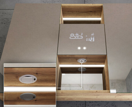 Mobiletto Per Bagno LED - Lisa 100 x 70cm #10