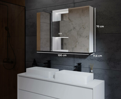 Mobiletto Per Bagno LED - Lisa 100 x 70cm #2