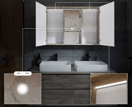 Mobiletto Per Bagno LED - Lisa 100 x 70cm #5