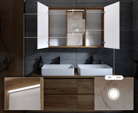 Mobiletto Per Bagno LED - Lisa 100 x 70cm #6