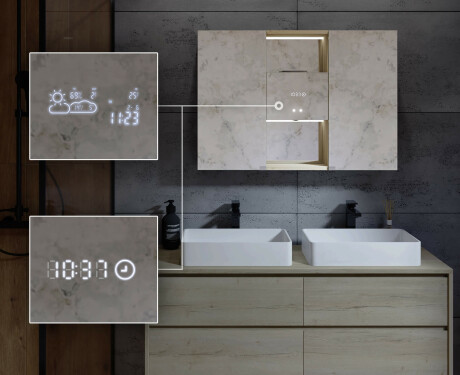 Mobiletto Per Bagno LED - Lisa 100 x 70cm #7