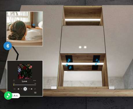 Mobiletto Per Bagno LED - Lisa 100 x 70cm #8