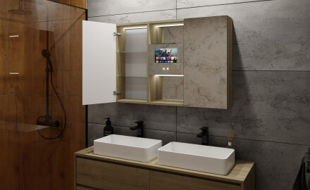 Mobiletto Per Bagno LED - Lisa 100 x 70cm