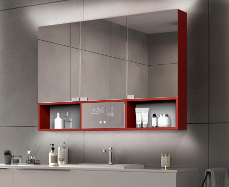 Armadietto Da Bagno LED Emma - a 3 Ante 100 x 72cm