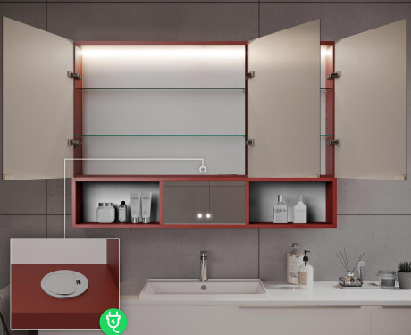 Armadietto Da Bagno LED Emma - a 3 Ante 100 x 72cm #10