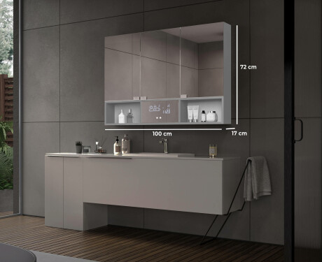 Armadietto Da Bagno LED Emma - a 3 Ante 100 x 72cm #2