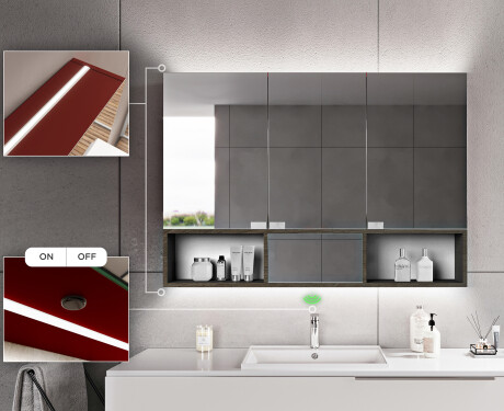 Armadietto Da Bagno LED Emma - a 3 Ante 100 x 72cm #7