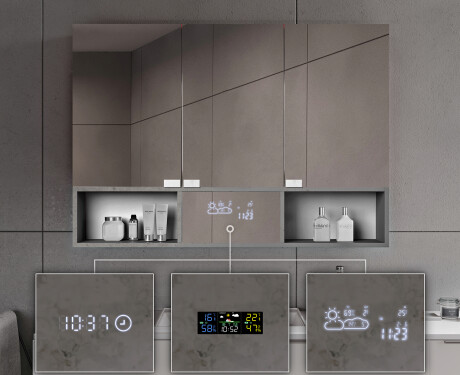 Armadietto Da Bagno LED Emma - a 3 Ante 100 x 72cm #8