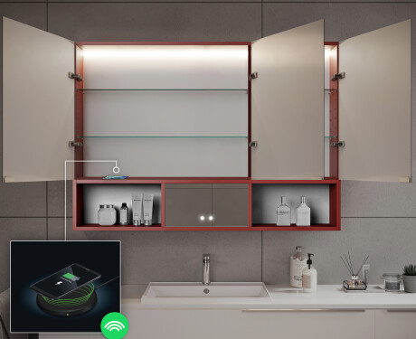 Armadietto Da Bagno LED Emma - a 3 Ante 100 x 72cm #9