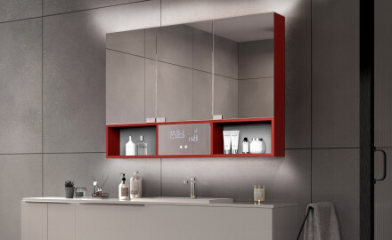 Armadietto Da Bagno LED Emma - a 3 Ante 100 x 72cm