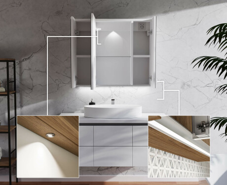 Armadietto Da Bagno LED - Clara 70 x 60cm #4