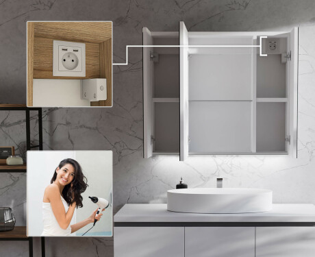 Armadietto Da Bagno LED - Clara 70 x 60cm #5