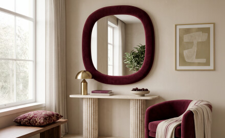 Specchio di design imbottito - Velora Arco
