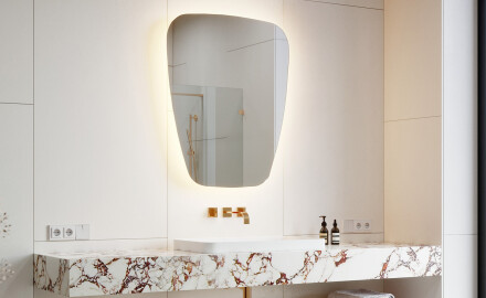 Specchio da bagno LED di forma irregolare Z221