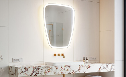 Specchio da bagno LED di forma irregolare Z222