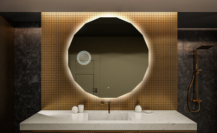 Tondo specchio bagno con luce L112
