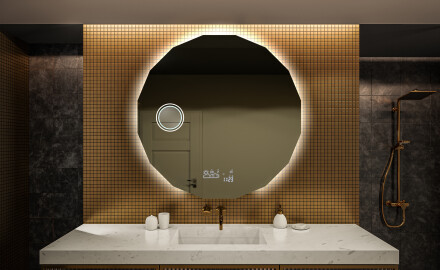 Rotondo specchio parete retroilluminato per bagno L113