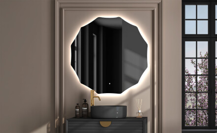Rotondo specchio parete retroilluminato per bagno L193