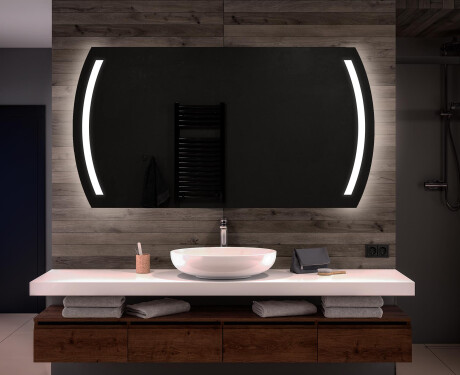 Specchio da parete moderno per bagno con luci L67