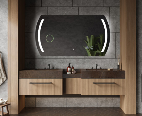Specchio da parete moderno per bagno con luci L67 #7