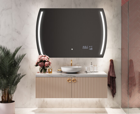 Specchio da parete moderno per bagno con luci L67 #9