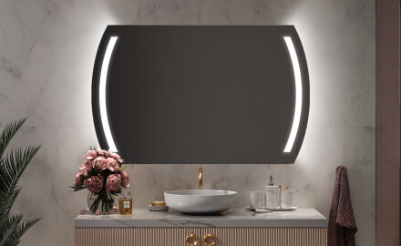 Specchio da parete moderno per bagno con luci L67