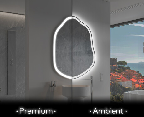 Specchio da bagno LED di forma irregolare E222