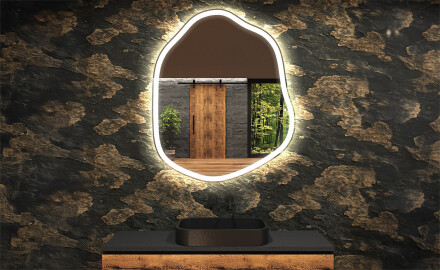 Specchio da bagno LED di forma irregolare E222