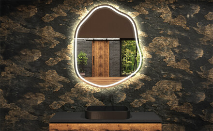 Specchio da bagno LED di forma irregolare E223