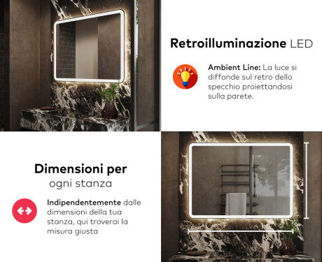 Specchio bagno retroilluminato LED L141 #5