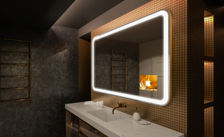 Artforma - Specchio retroilluminato bagno con mensola L38