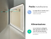 Specchio da parete moderno per bagno con luci L142 #10