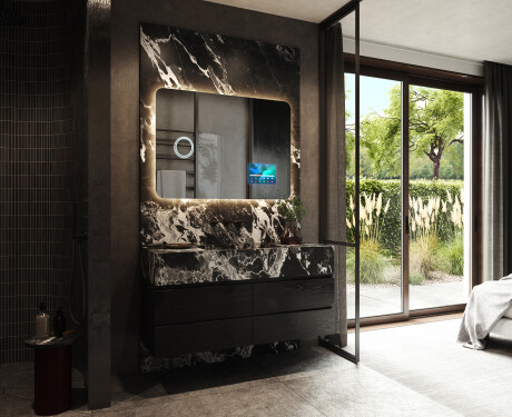 Specchio da parete moderno per bagno con luci L142 #2