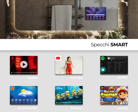 Specchio da parete moderno per bagno con luci L142 #3