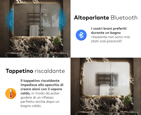 Specchio da parete moderno per bagno con luci L142 #6