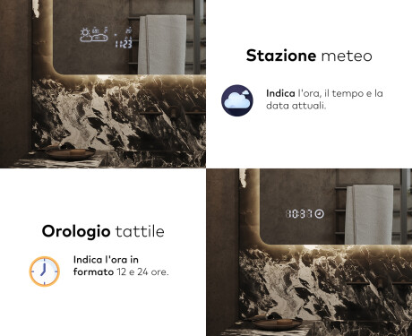 Specchio da parete moderno per bagno con luci L142 #7