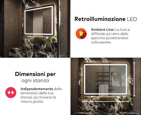 Specchio bagno con luce LED L143 #5