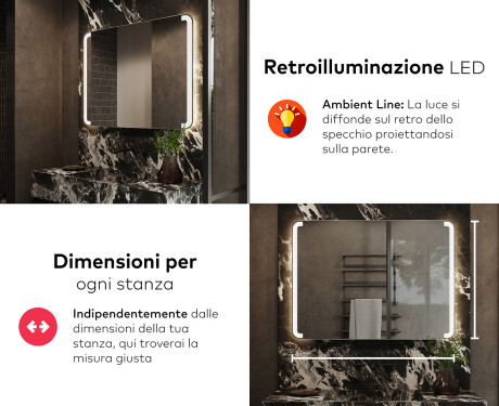 Specchio bagno retroilluminato LED L144 #5