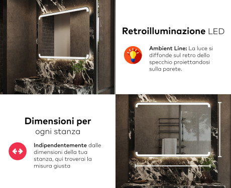 Specchio bagno con luce LED L145 #5