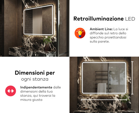 Specchio bagno con luce LED L147 #5
