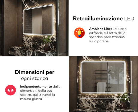 Specchio bagno retroilluminato LED L148 #5